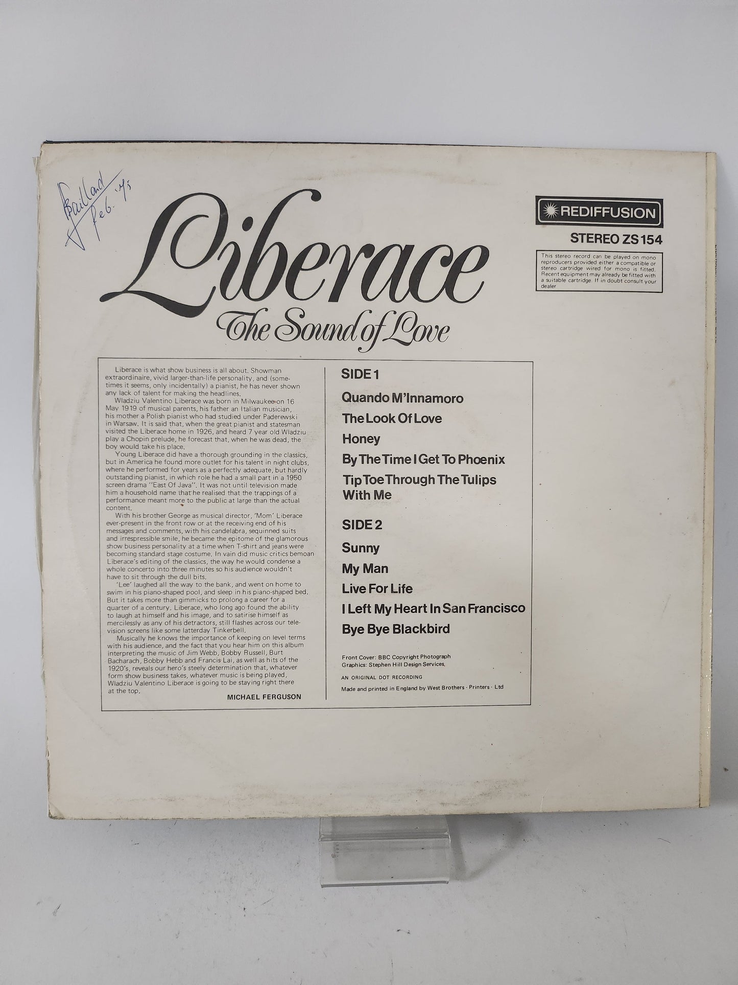 Liberace: the Sound of Love LP Vinyl - Lp Vinyl