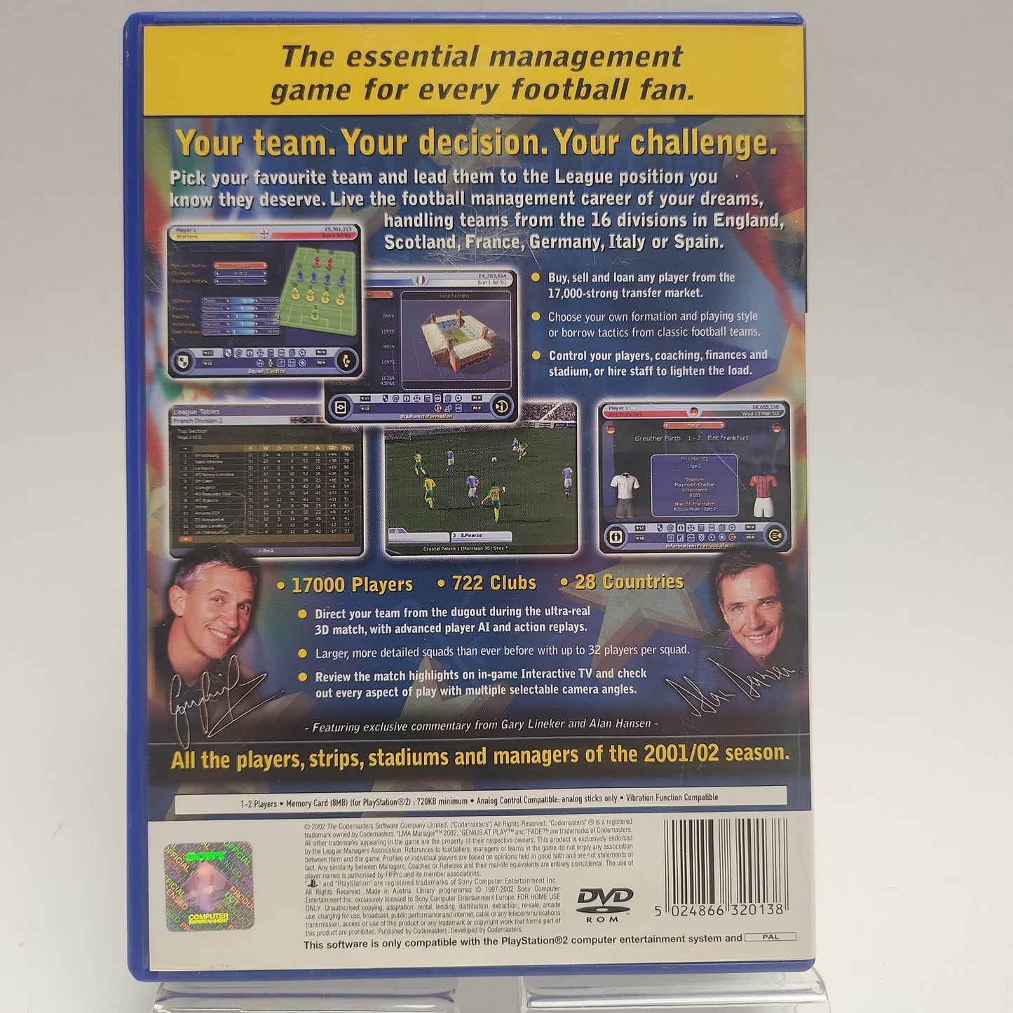 LMA Manager 2002 Playstation 2 - Feniks Gameshop