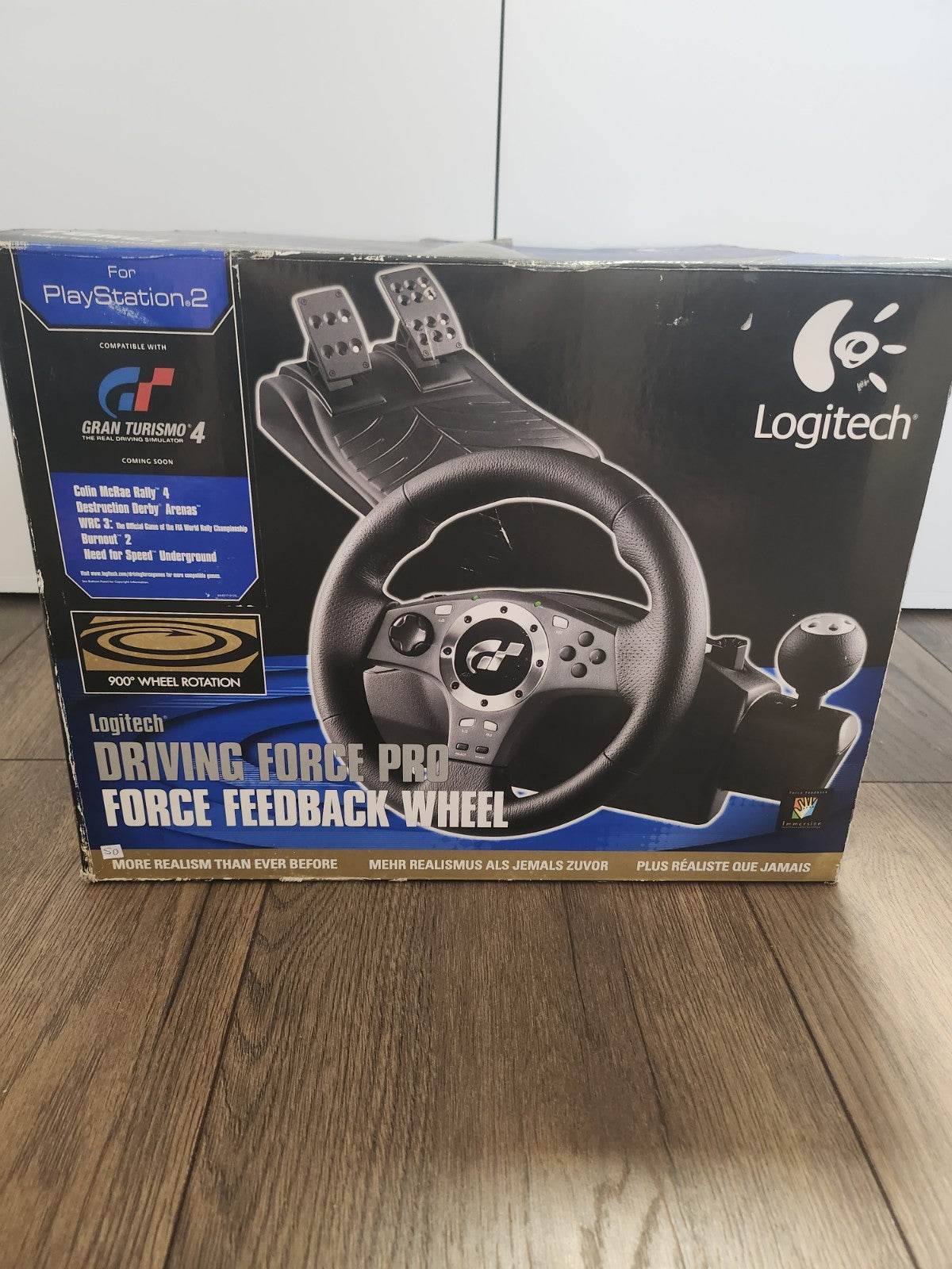 Logitech Driving Force Pro Force Feedback Wheel in doos Playstation 2 - Feniks Gameshop