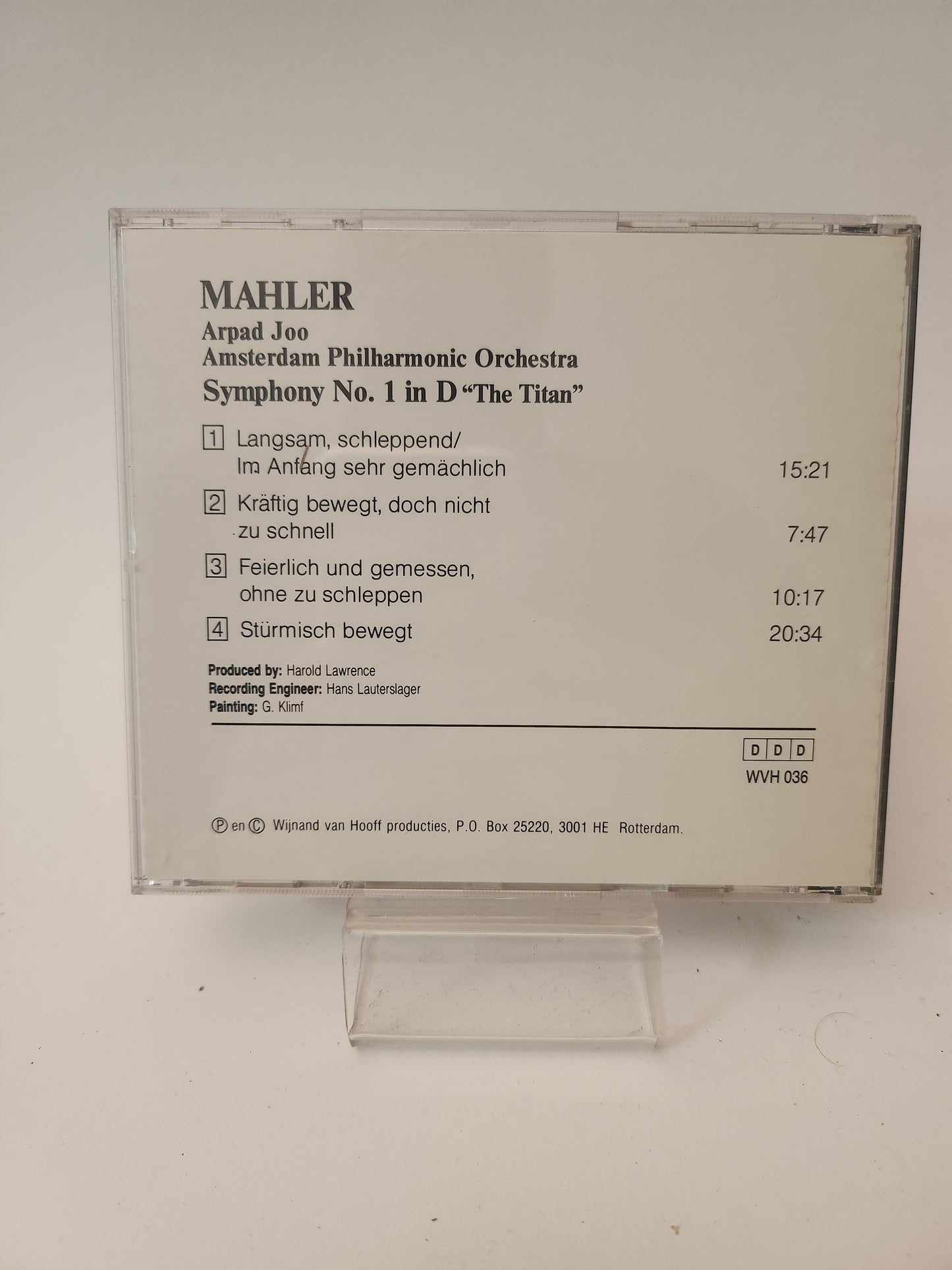 Mahler: Amsterdam Philharmonic Orchestra CD - Cd