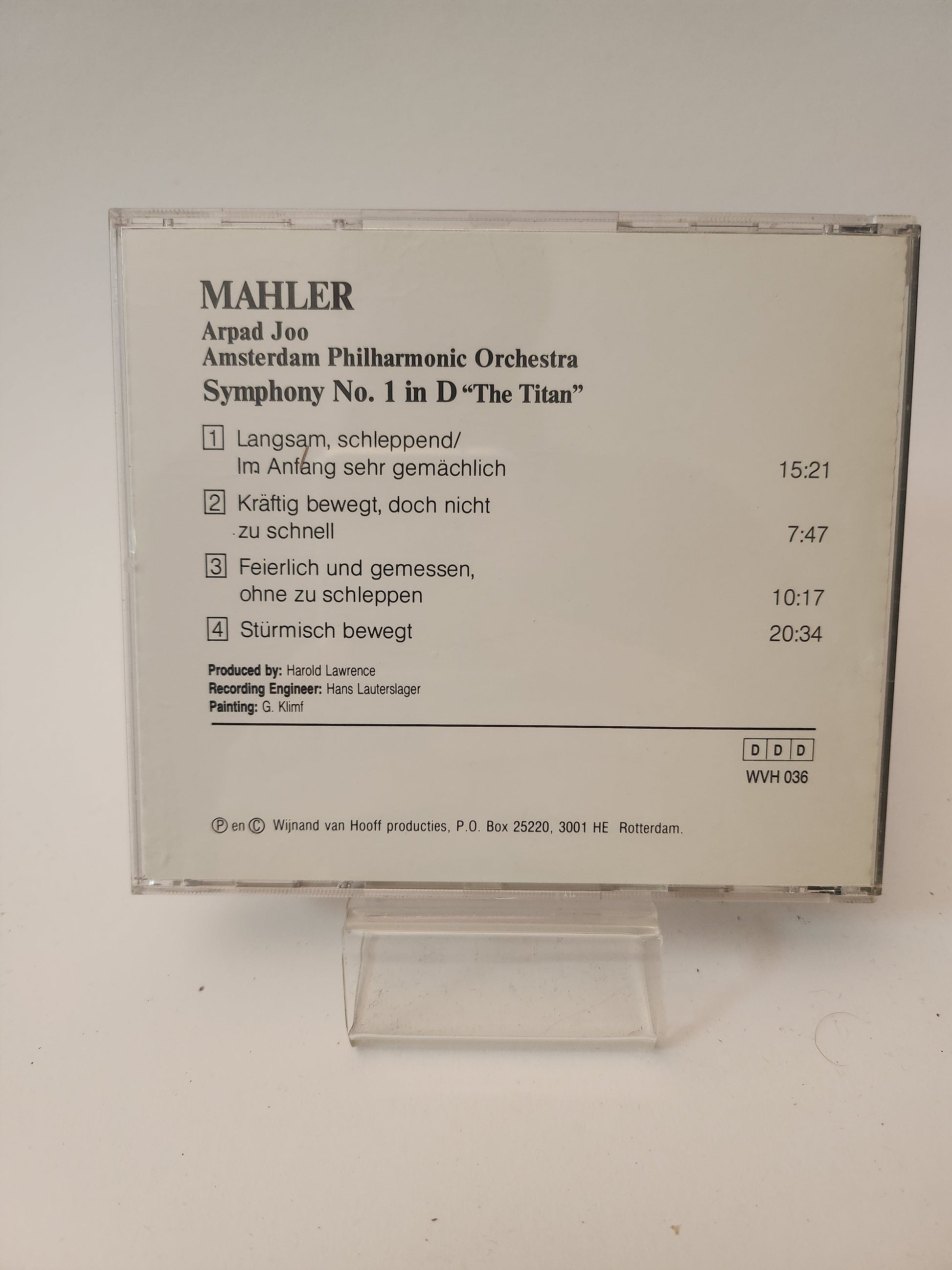 Mahler: Amsterdam Philharmonic Orchestra CD - Cd