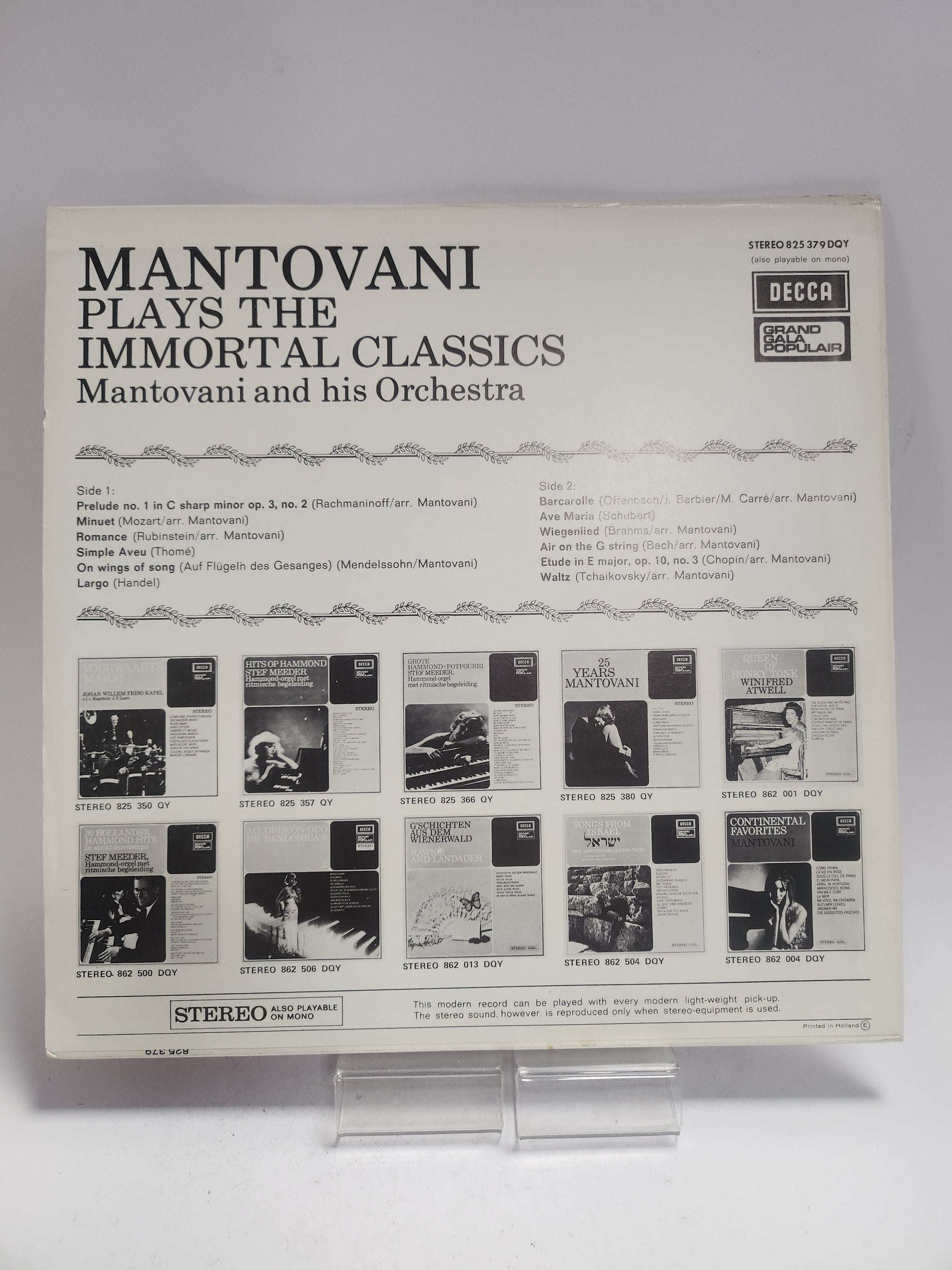 Mantovani Plays the Immortal Classics LP Vinyl - Lp Vinyl