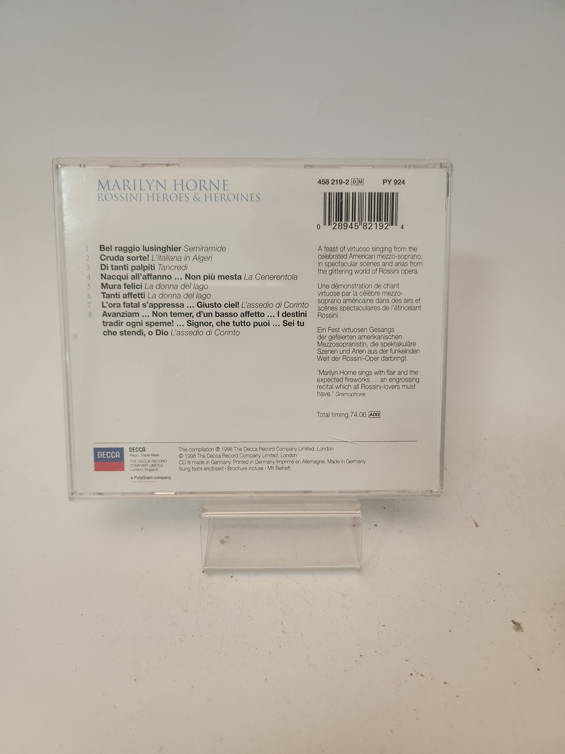 Marilyn Horne: Rossini Heroes & Heroines CD - Cd