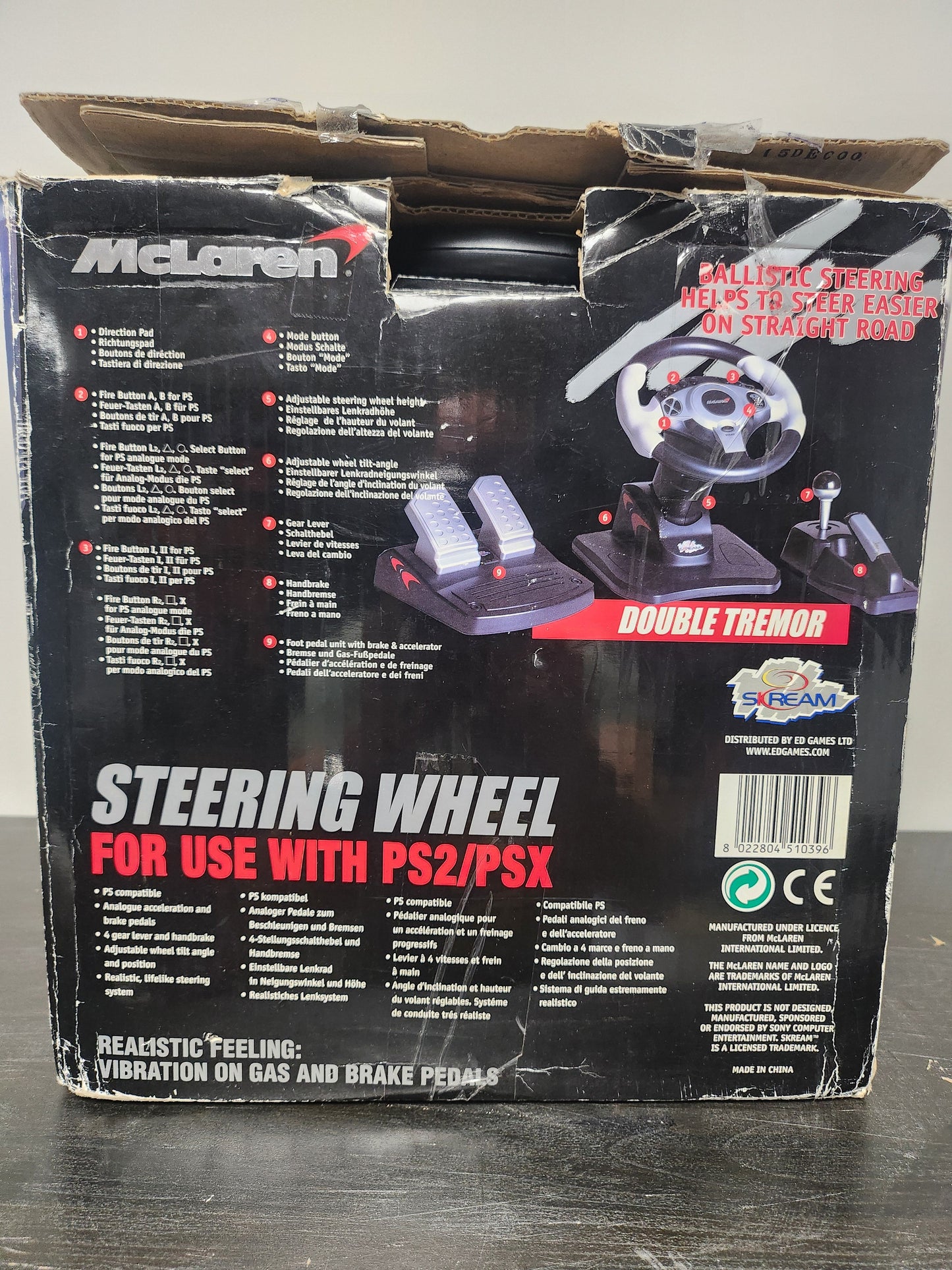 Mc Laren Steering Wheel Playstation 2 (ook Playstation 1 en Playstation 3) - Playstation 2 Accessoires