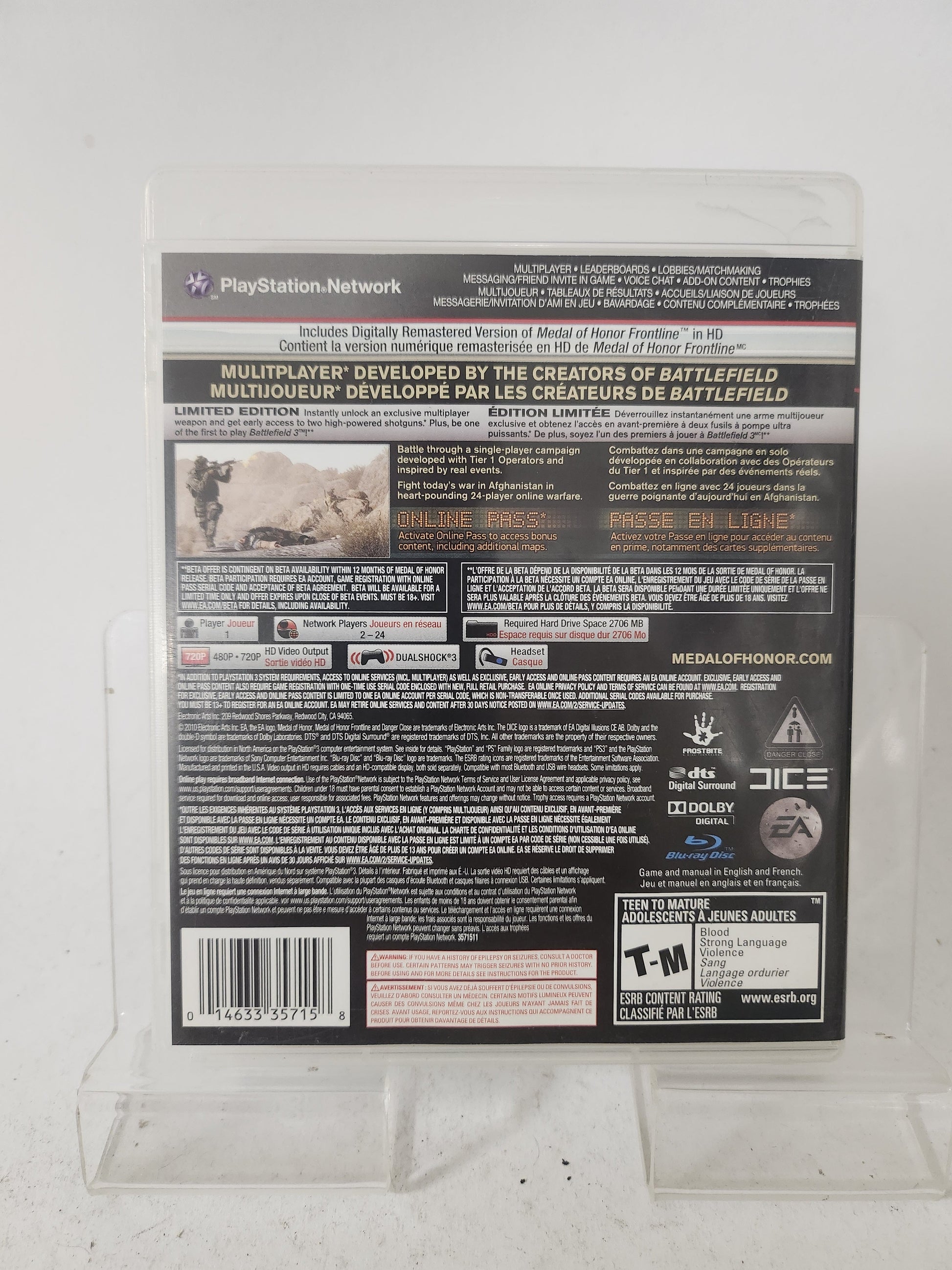 Medal of Honor Limited Edition NTSC Playstation 3 - playstation 3 Games