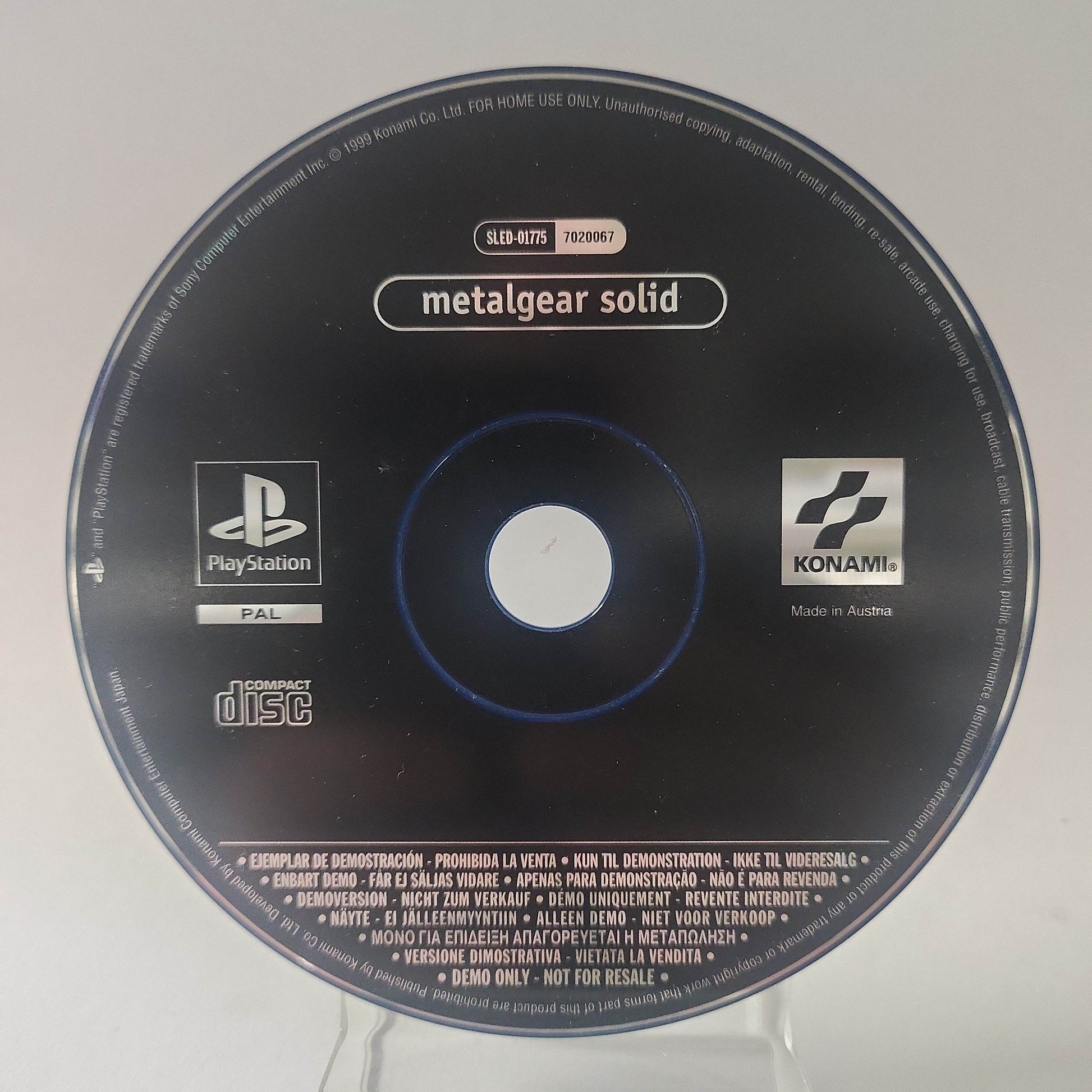 Metal Gear Solid Demo Disc (Disc Only) Playstation 1 - Feniks Gameshop