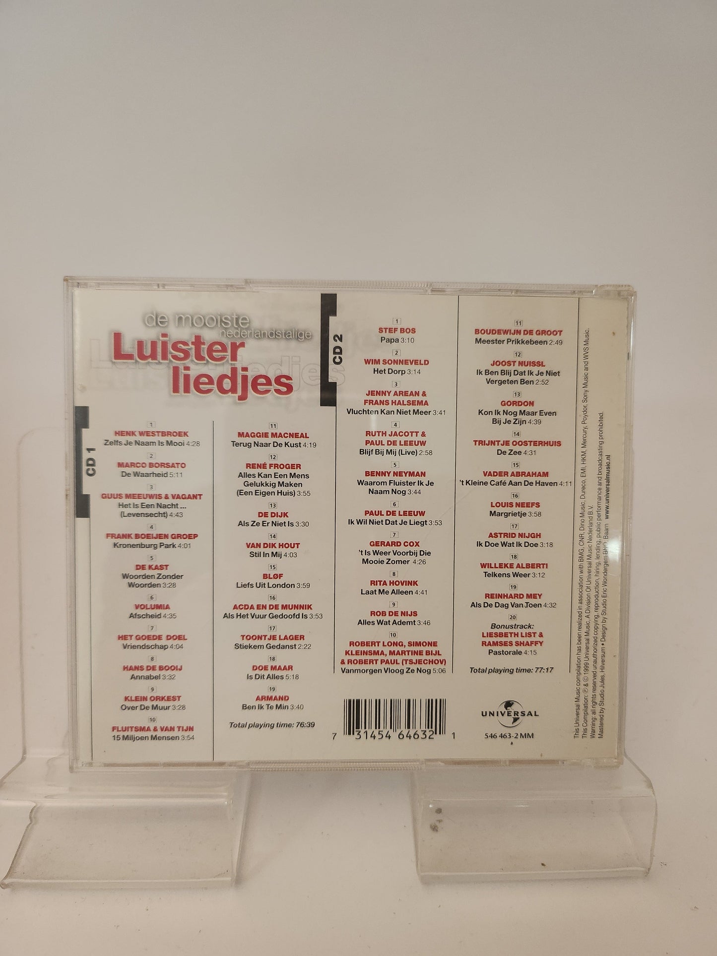 Mooiste Nederlandse Luister Liedjes CD - Cd