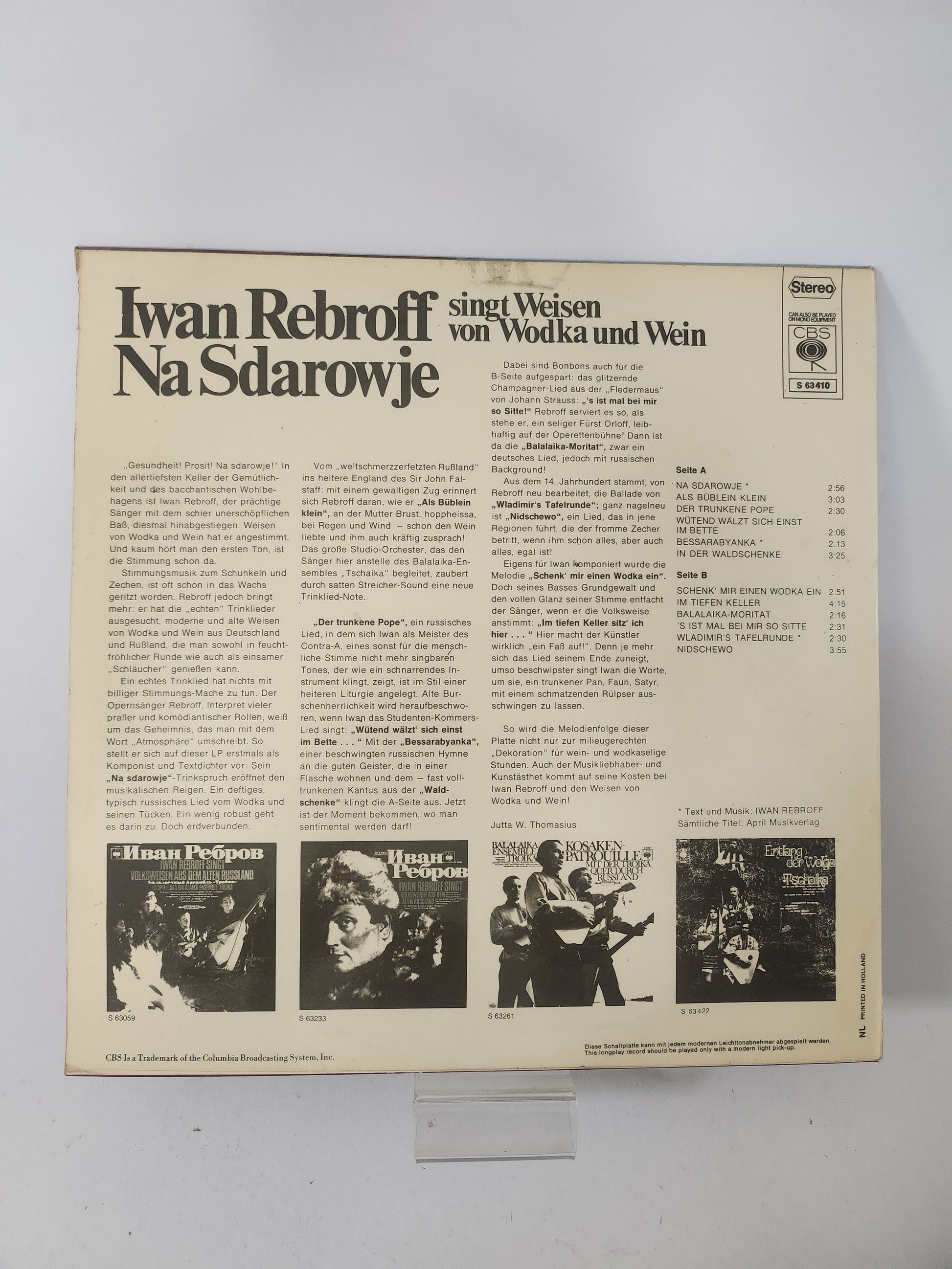 Na Sdarowje: Iwan Rebroff LP Vinyl - Lp Vinyl