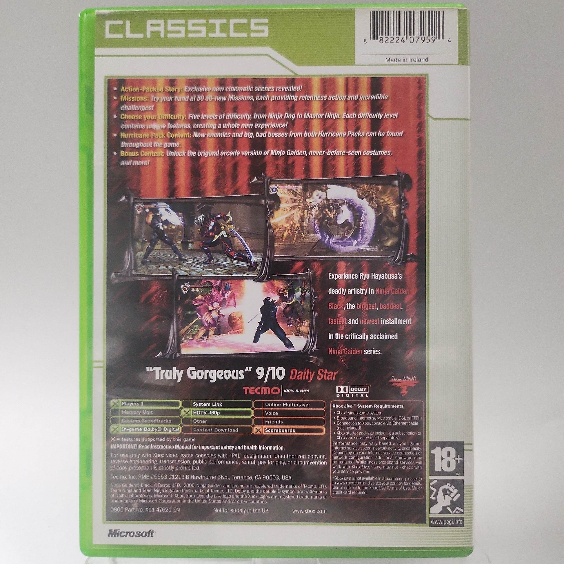 Ninja Gaiden Black Classics Xbox Original - Feniks Gameshop