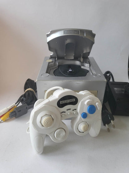 Nintendo Gamecube Zilver met 1 Witte Konig controller en alle kabels - Feniks Gameshop