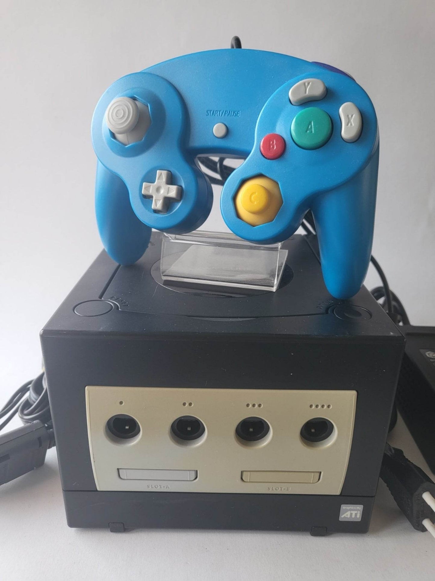 Nintendo Gamecube Zwart met 1 Blauwe controller en alle kabels - Feniks Gameshop
