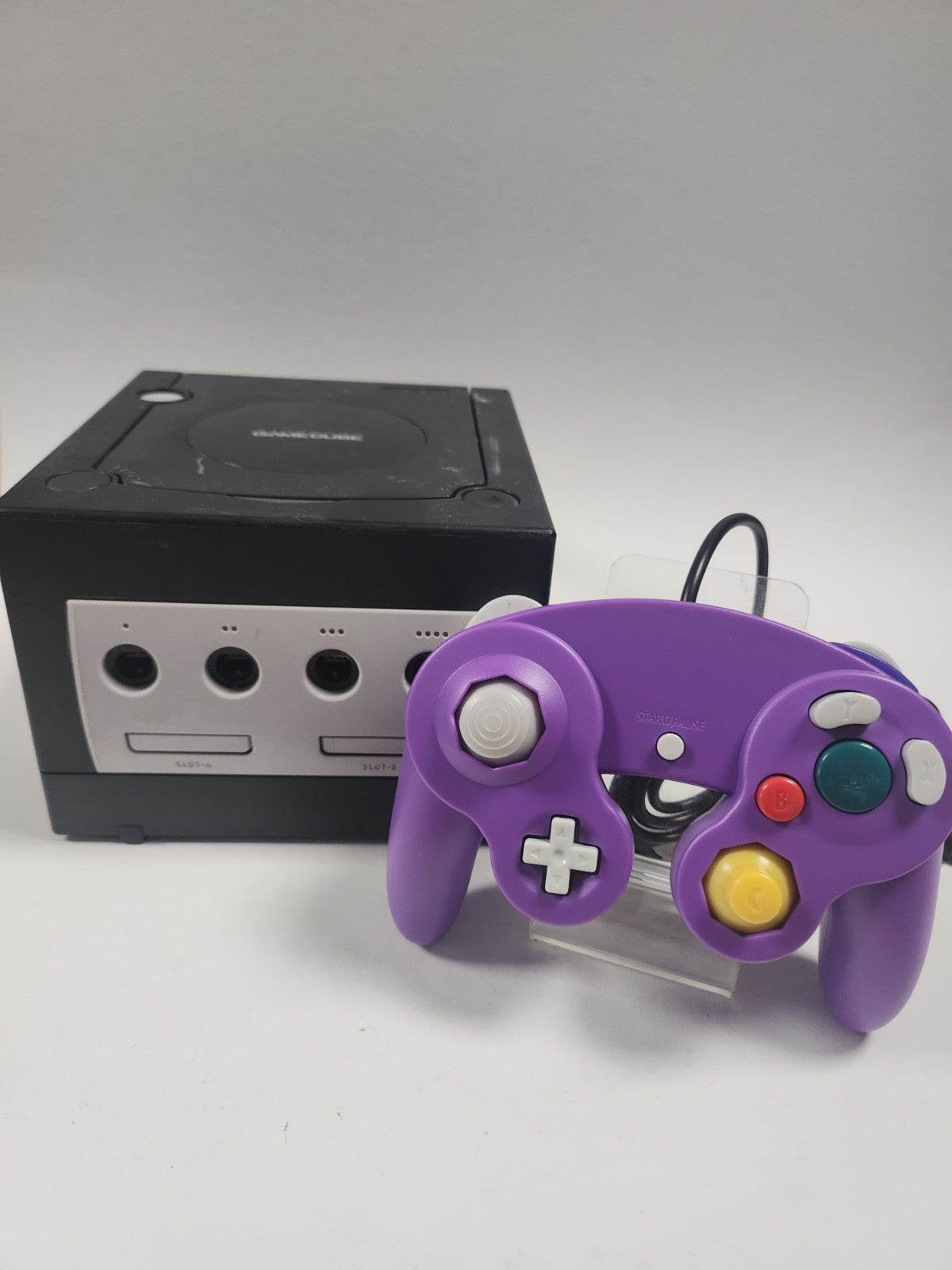 Zwarte Nintendo Gamecube + Nieuwe Paarse Controller - Feniks Gameshop