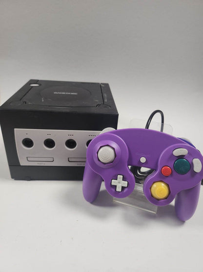 Zwarte Nintendo Gamecube + Nieuwe Paarse Controller - Feniks Gameshop