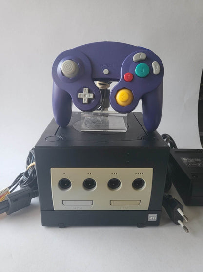 Nintendo Gamecube Zwart met 1 Paarse controller en alle kabels - Feniks Gameshop
