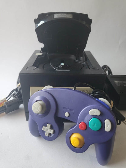 Nintendo Gamecube Zwart met 1 Paarse controller en alle kabels - Feniks Gameshop