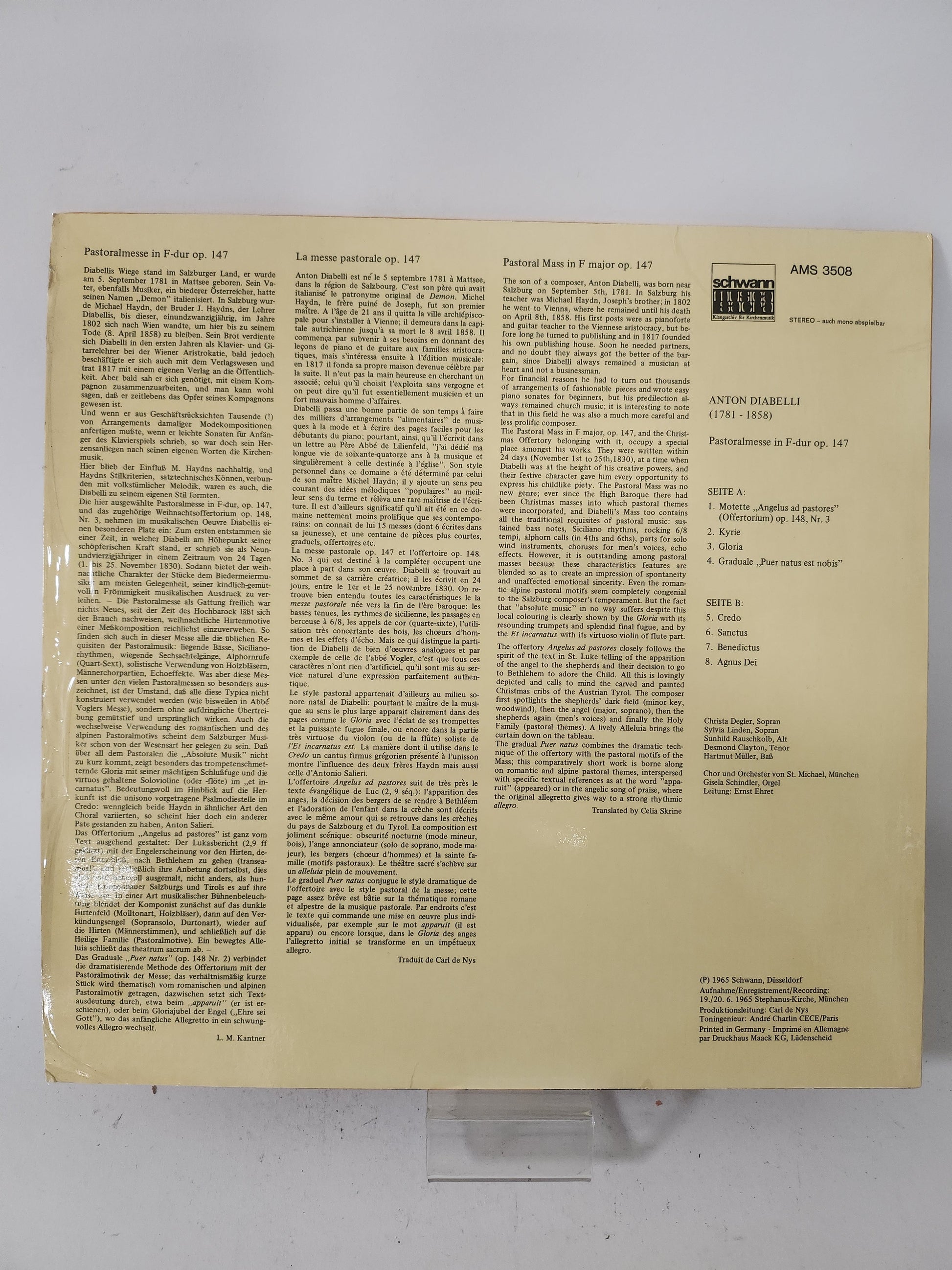 Pastoralmesse in F-dur Op 147 LP Vinyl - Lp Vinyl