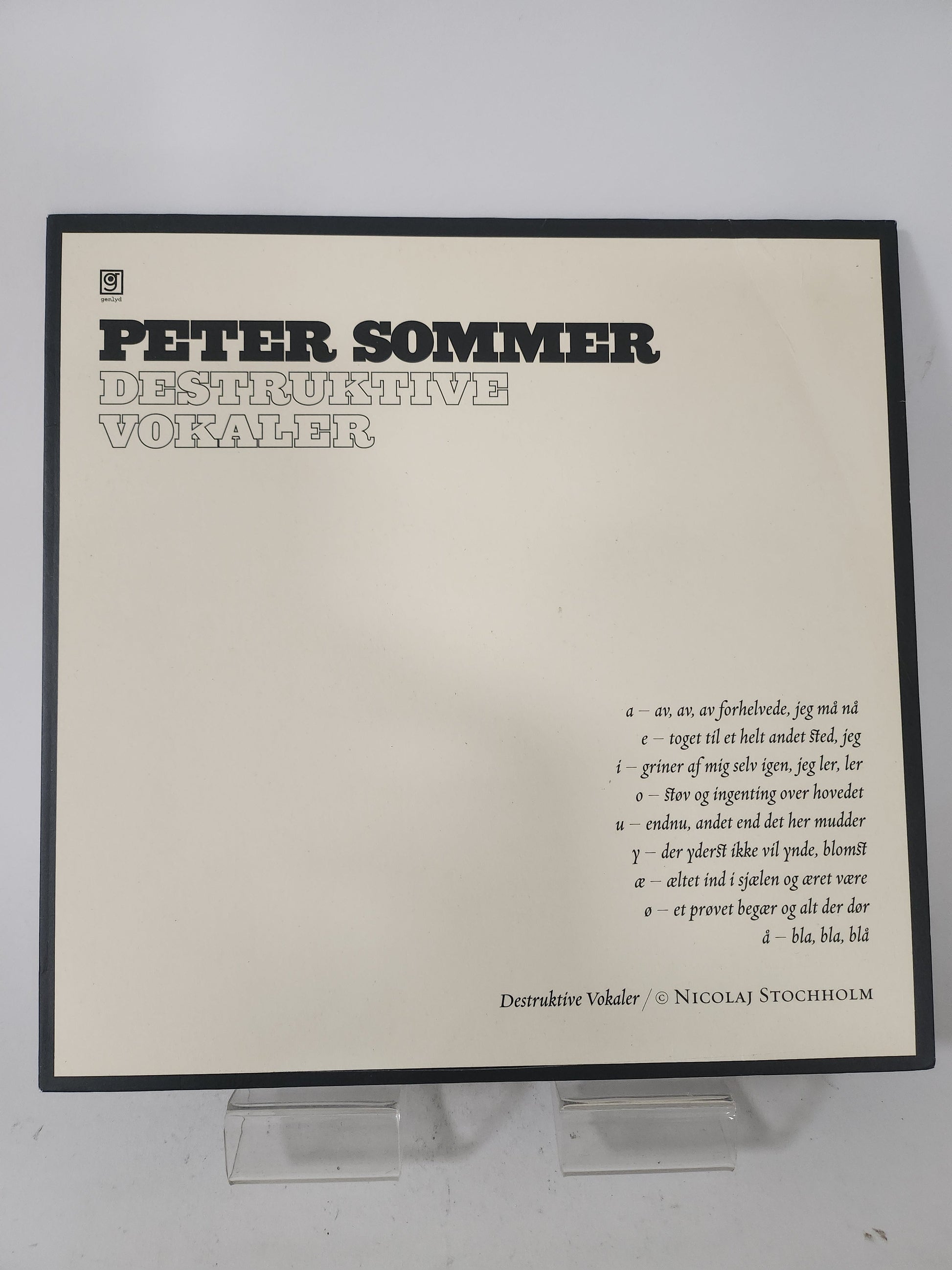 Peter Sommer: Destruktive Vokaler LP Vinyl - Lp Vinyl