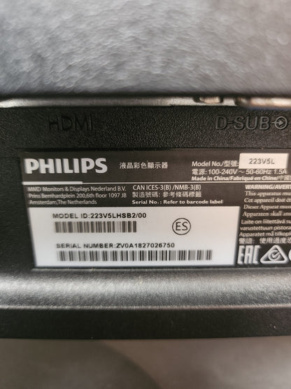 Philips 223VSL Monitor 22 Inch PC Beeldscherm - PC Beeldscherm