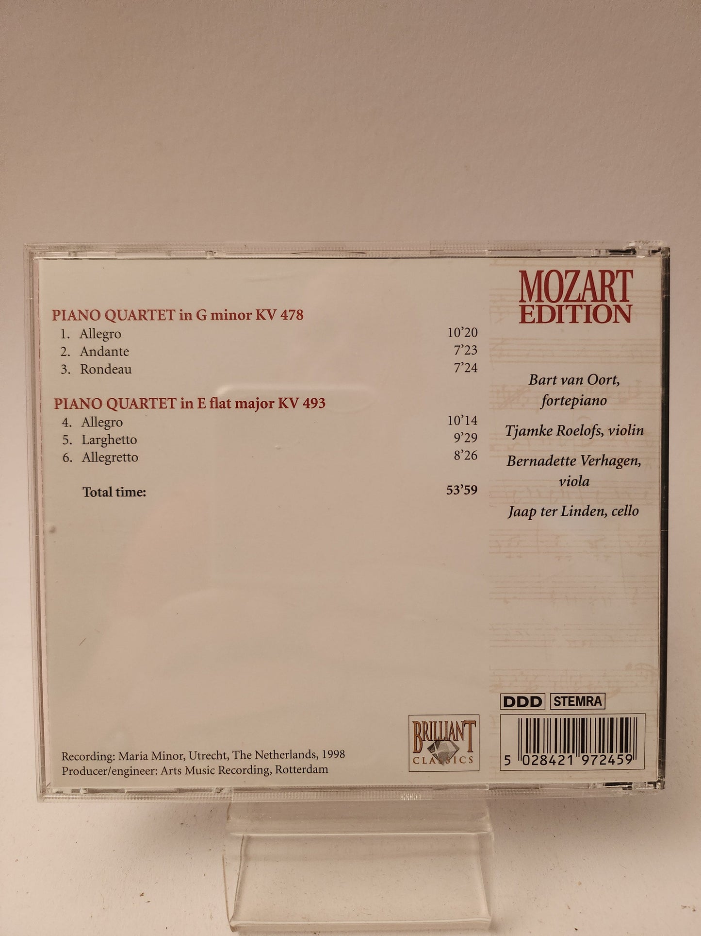 Piano Quartets kv: 478-493 CD - Cd