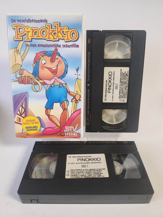 Pinokkio in een Avontuurlijke Tekenfilm Deel 1 & 2 VHS Kids - Feniks Gameshop