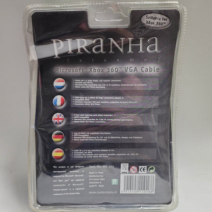 Piranha Xtreme VGA kabel Geseald Xbox 360 - Feniks Gameshop