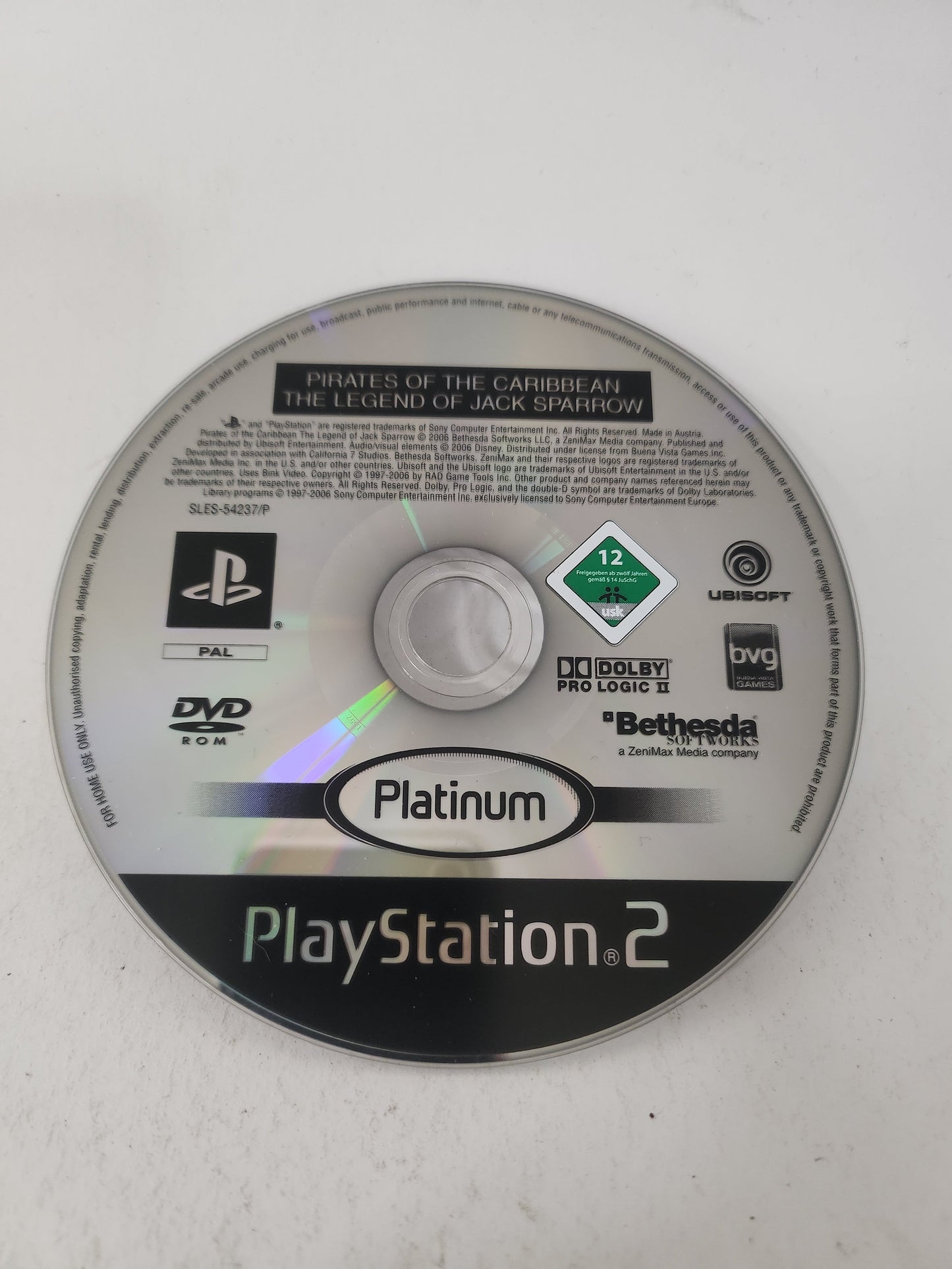 Pirates of the Caribbean the Legend of Jack Sparrow Platinum (Disc Only) PlayStation 2 - Playstation 2 Games