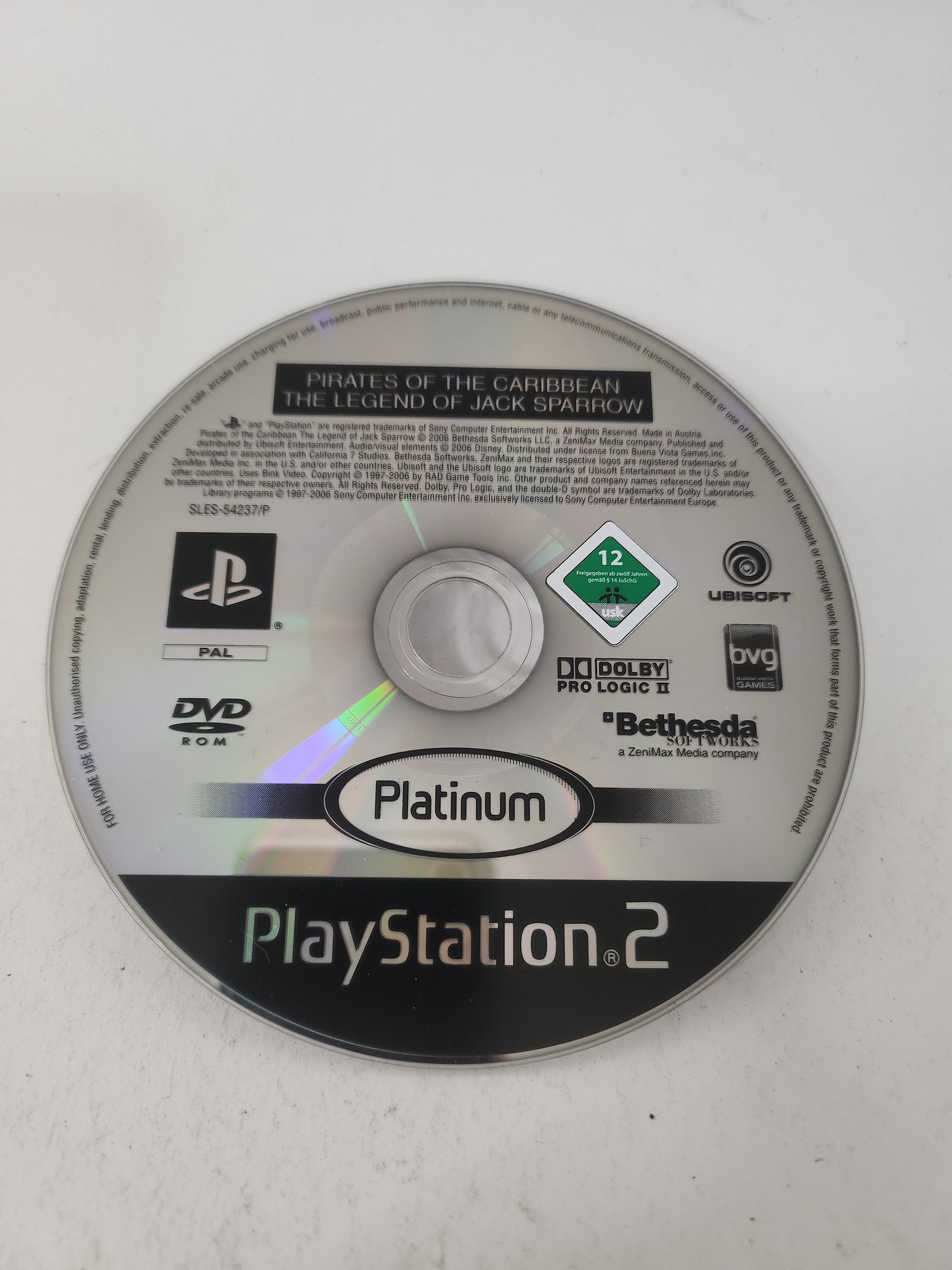 Pirates of the Caribbean the Legend of Jack Sparrow Platinum (Disc Only) PlayStation 2 - Playstation 2 Games