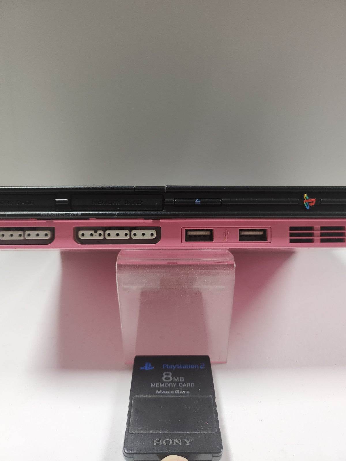 Roze zwarte Playstation 2 Slim, 2 controllers, memorycard en alle kabels - Feniks Gameshop