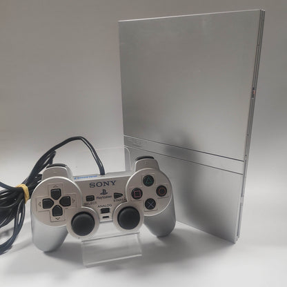 PlayStation 2 Slim Zilver SCPH-75004 + Sony Controller - Playstation 2 Consoles