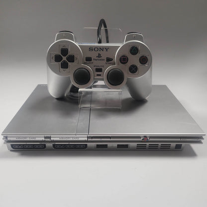 PlayStation 2 Slim Zilver SCPH-75004 + Sony Controller - Playstation 2 Consoles