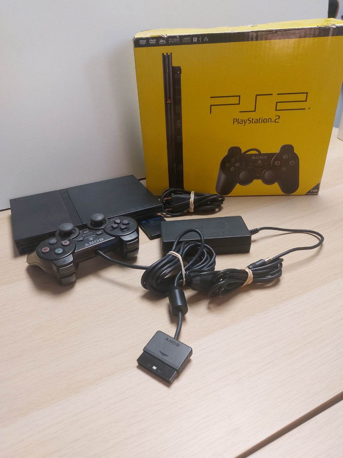 Playstation 2 Zwart Slim Boxed 1 Controller & Memorycard - Feniks Gameshop