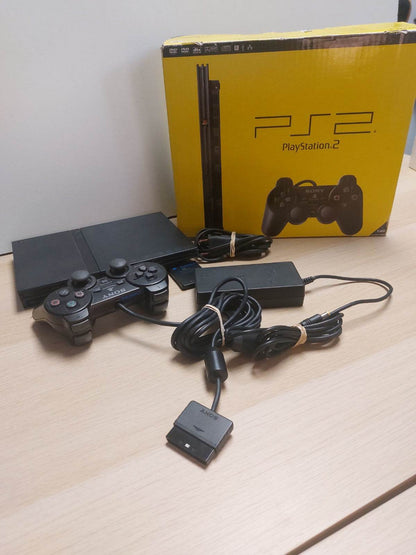 Playstation 2 Zwart Slim Boxed 1 Controller & Memorycard - Feniks Gameshop