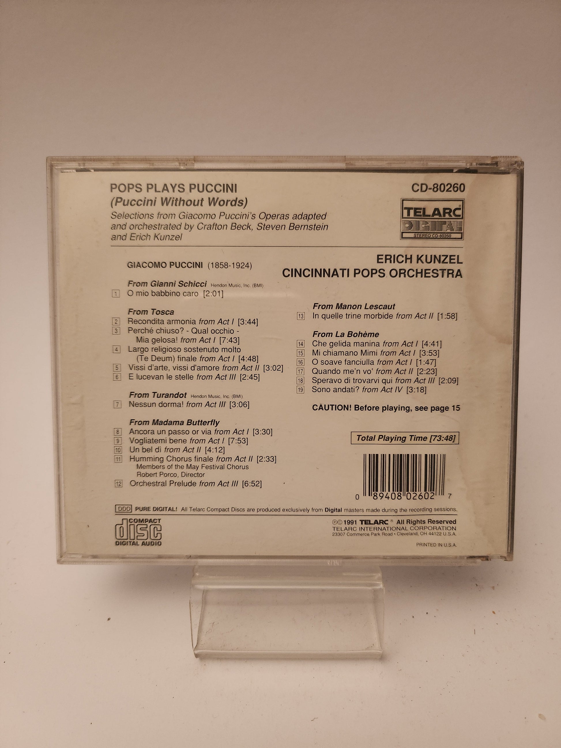 Pops Plays Puccini CD - Cd