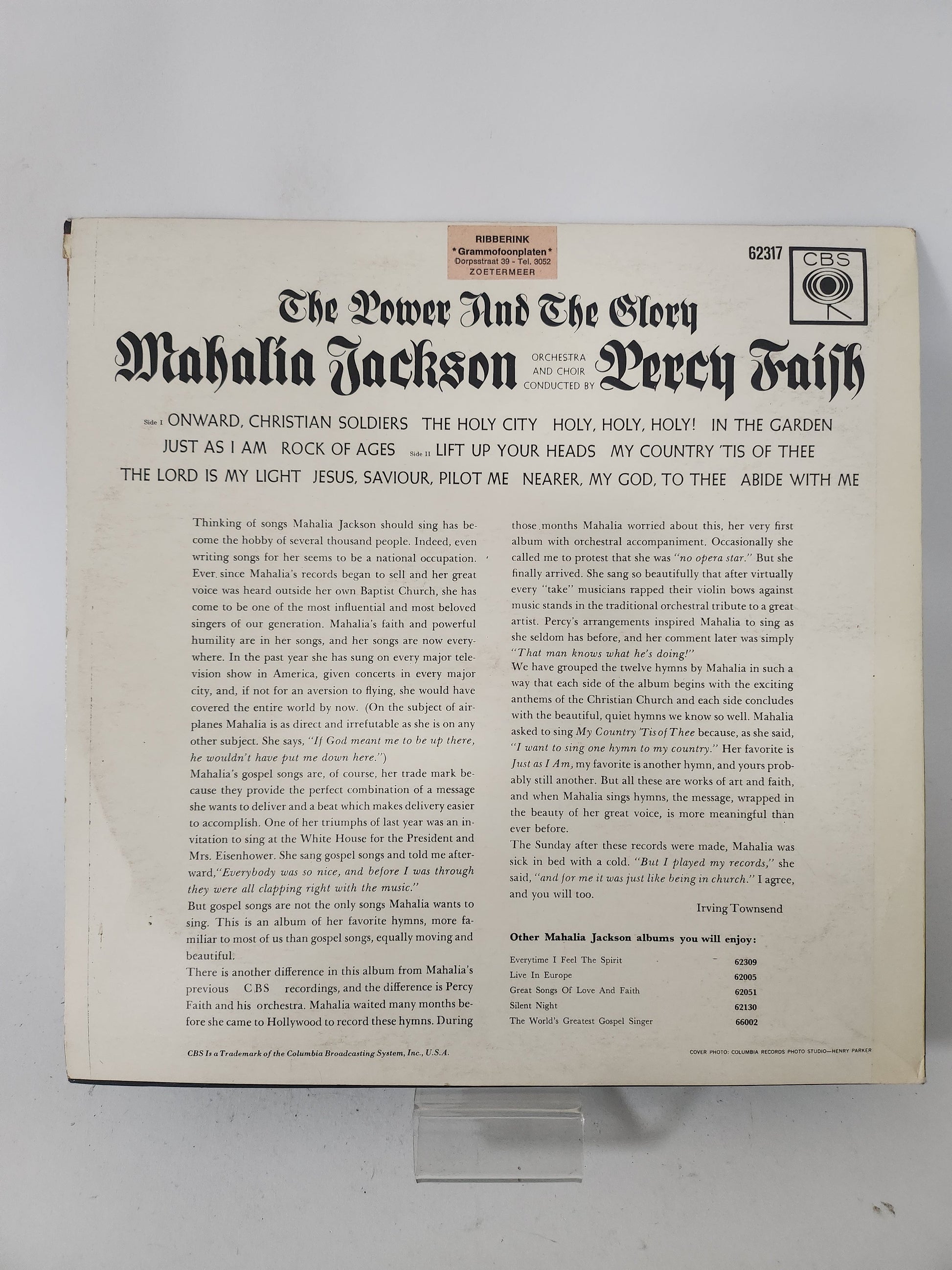 Power and the Glory: Mahalia Jackson LP Vinyl - Lp Vinyl