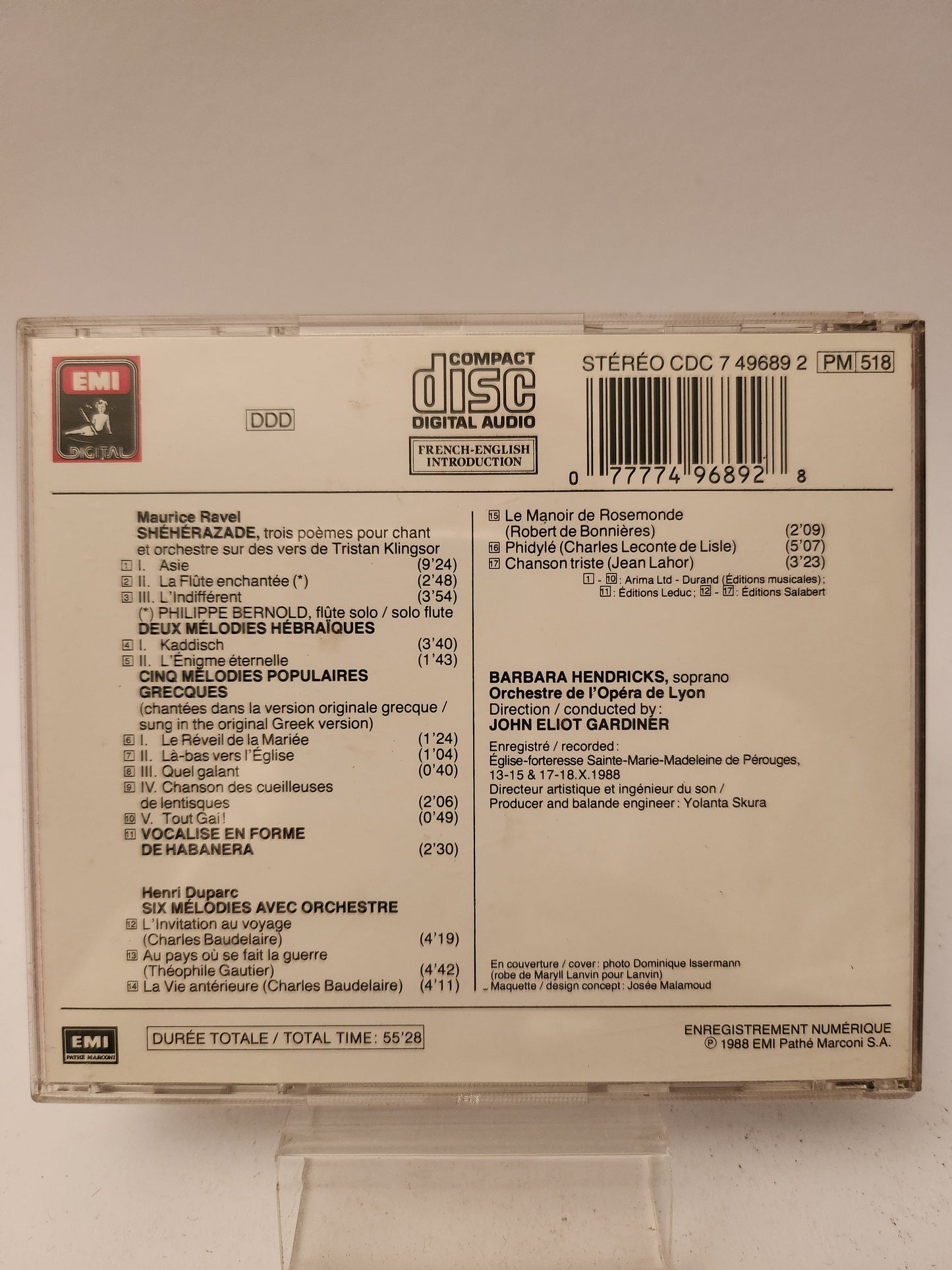 Ravel & Duparc CD - Cd