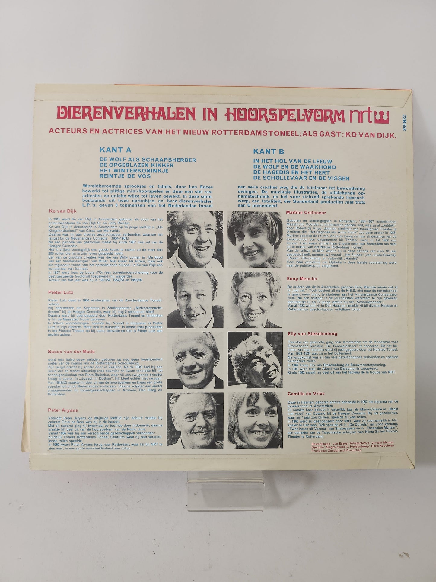 Reintje de Vos: Acht Dierenverhalen in Hoorspelvorm LP Vinyl - Lp Vinyl