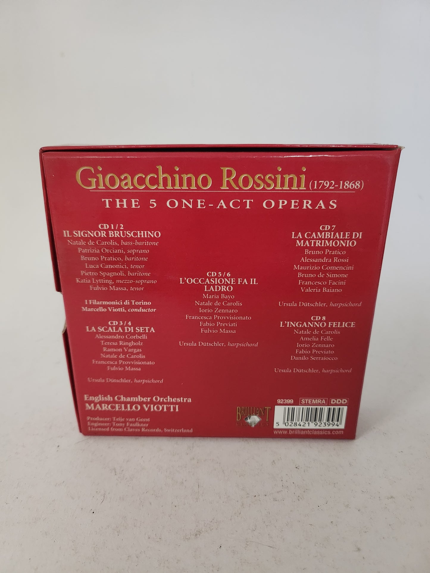 Gioacchino Rossini: the 5 One-Act Operas CD Box