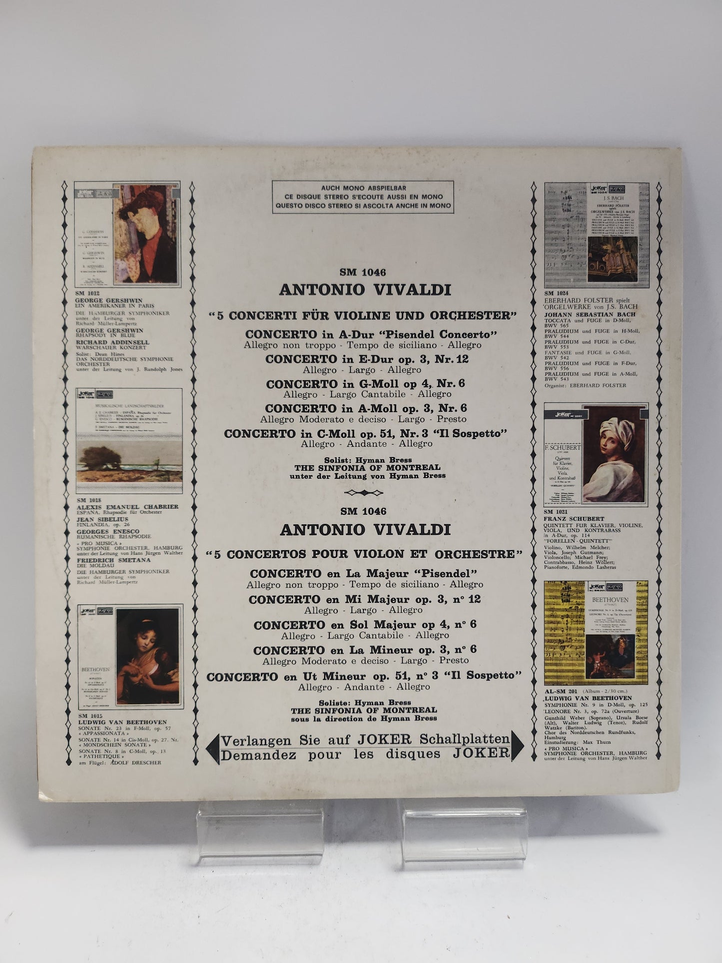 Antonio Vivaldi: 5 Concerti für Violine und Orchester LP Vinyl