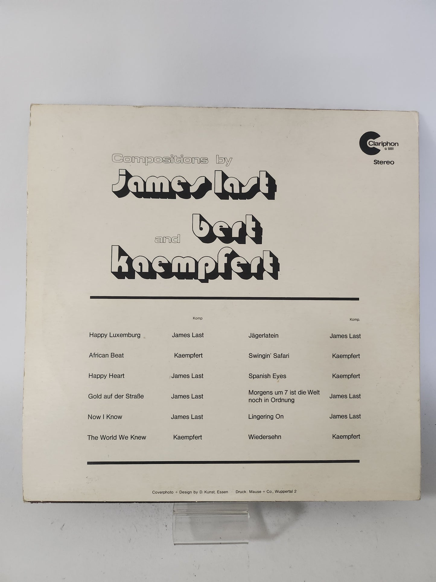 Compositions by James Last and Bert Kaempfert LP Vinyl