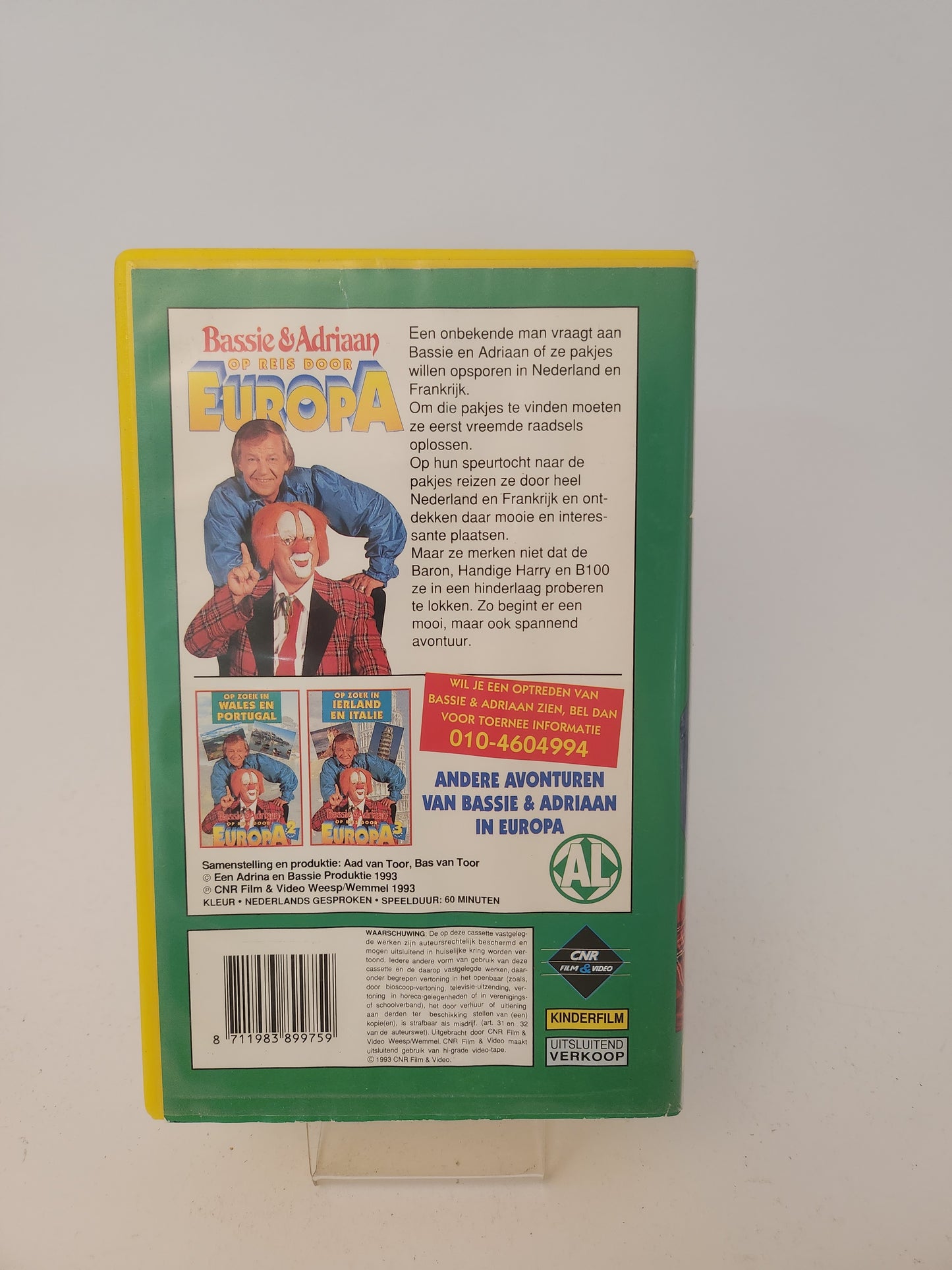 Bassie & Adriaan op Reis door Europa 1: Op Zoek in Nederland en Frankrijk VHS Kids