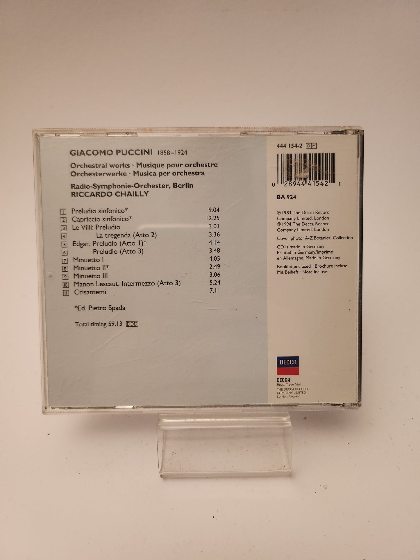 Giacomo Puccini: Orchestral Works CD