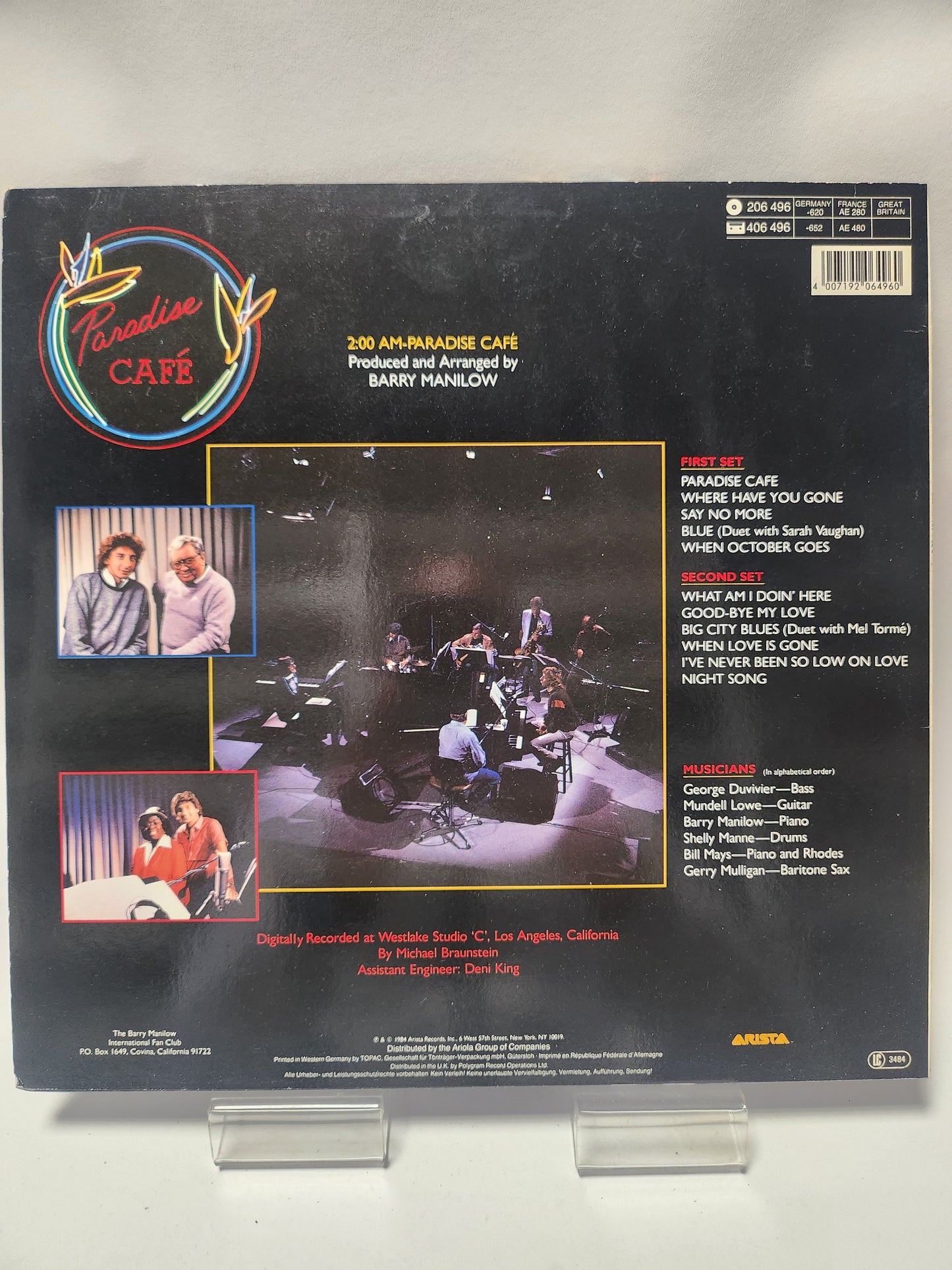 Barry Manilow: 2.00 AM Paradise Cafe LP Vinyl