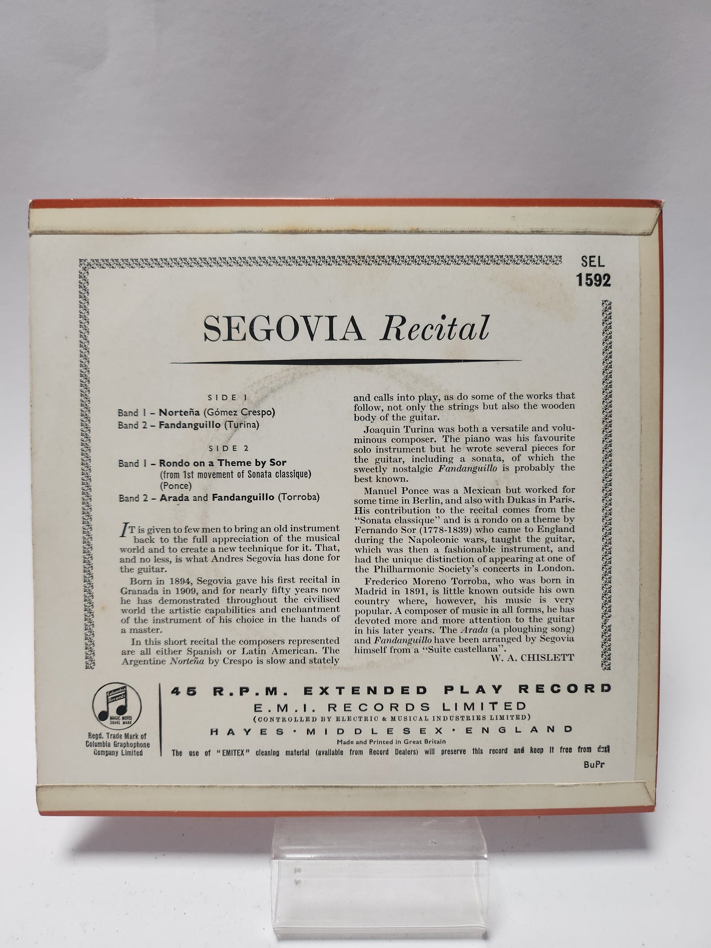 Segovia Recital Single Vinyl