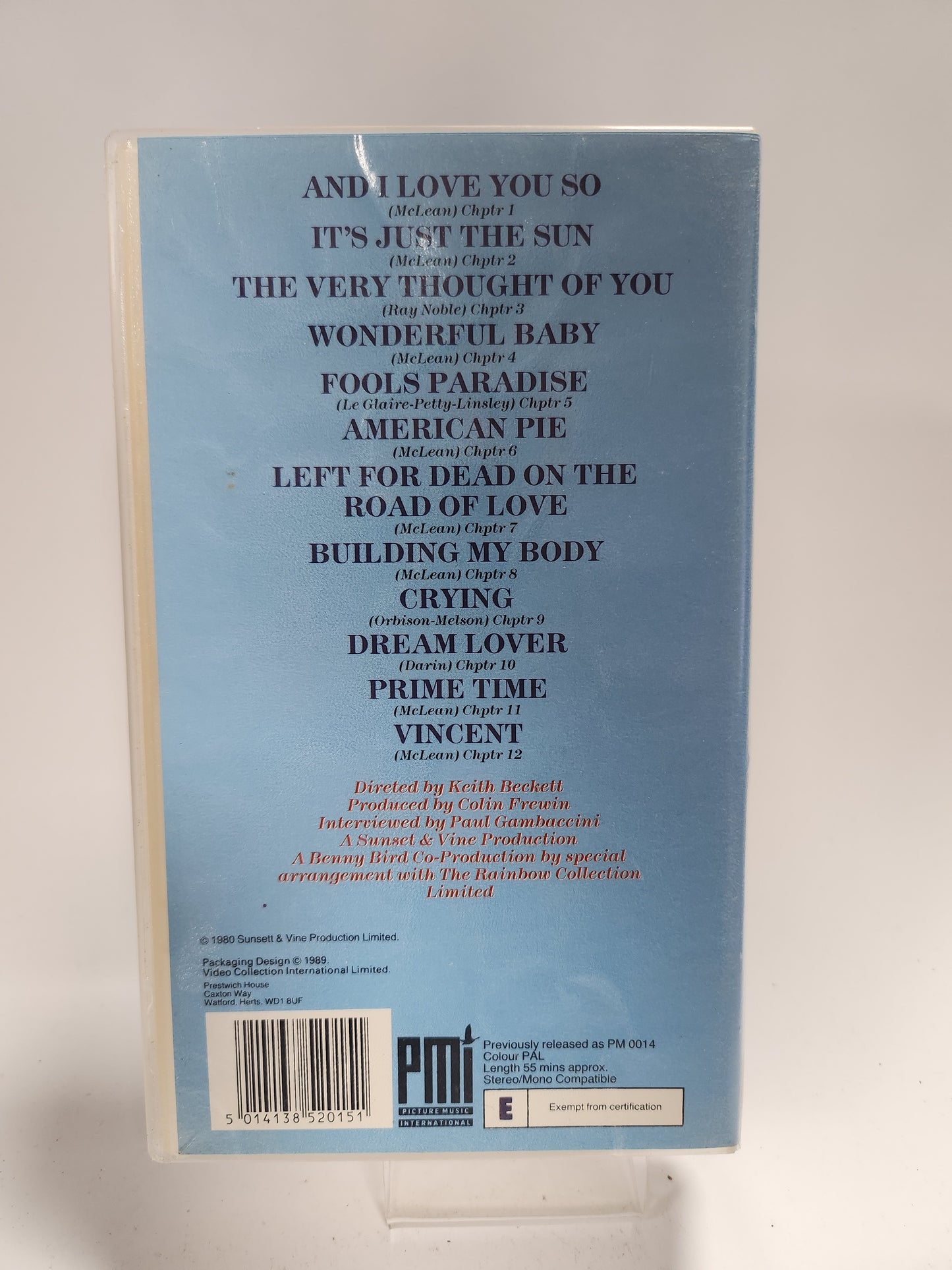 Don McLean "the Music of" VHS Muziek