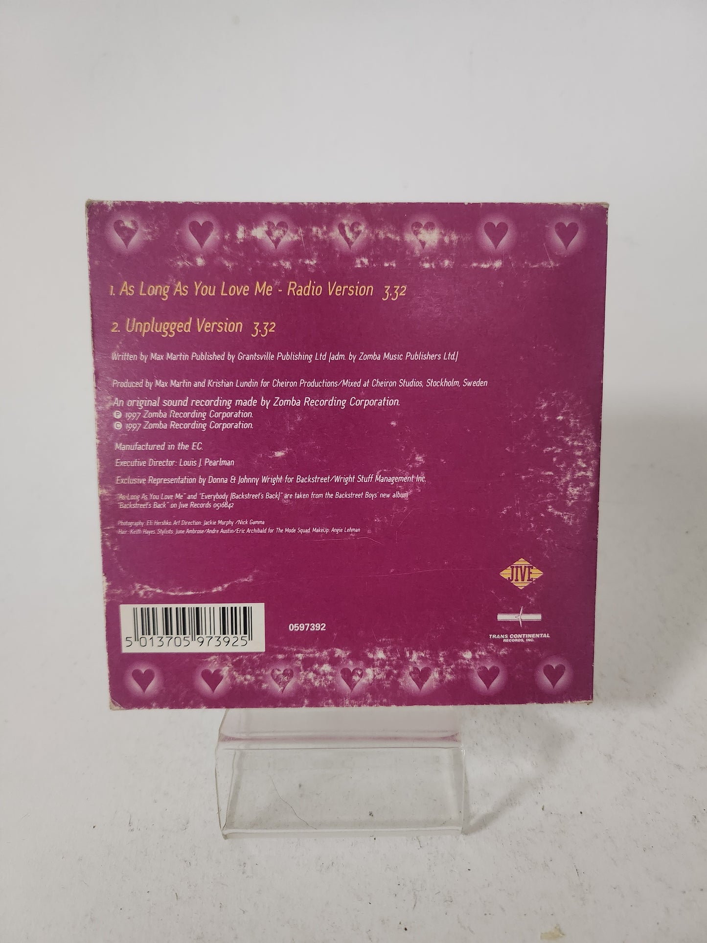 Backstreet Boys: As Long As You Love Me CD Single