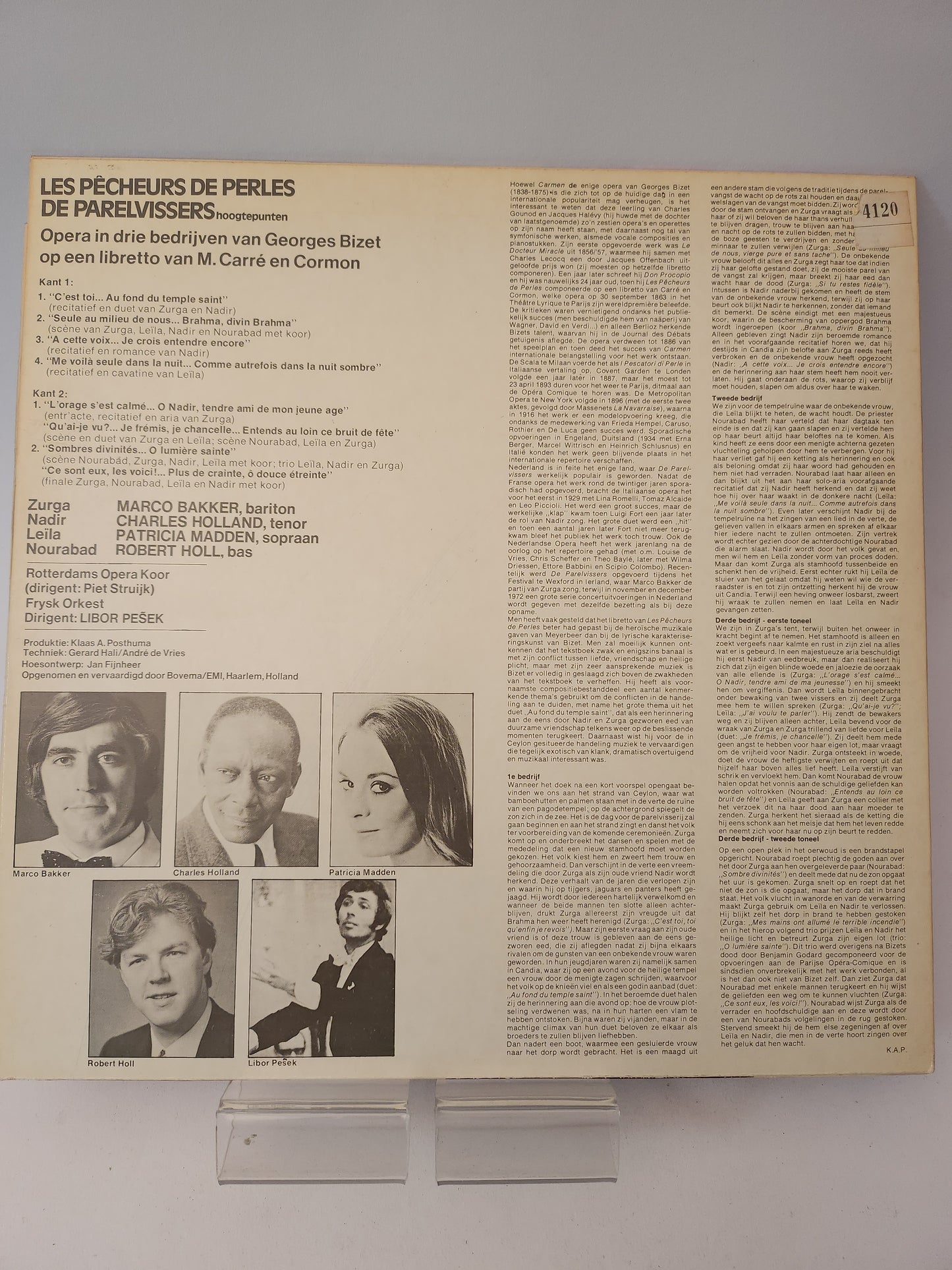 Les Pecheurs des Perles: de Parelvissers LP Vinyl