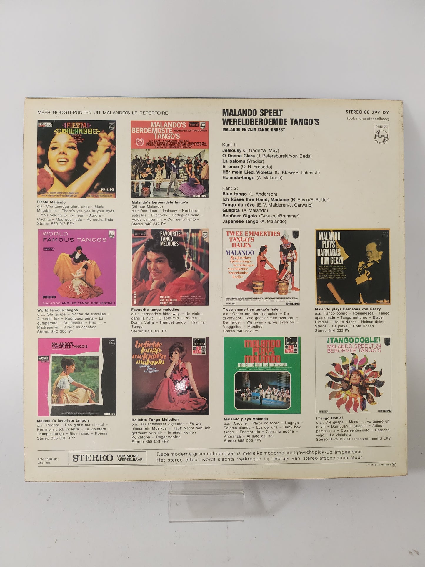 Malando speelt Wereldberoemde Tango's LP Vinyl