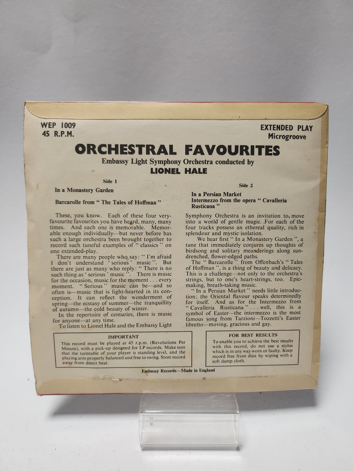 Orchestral Favourites Single Vinyl