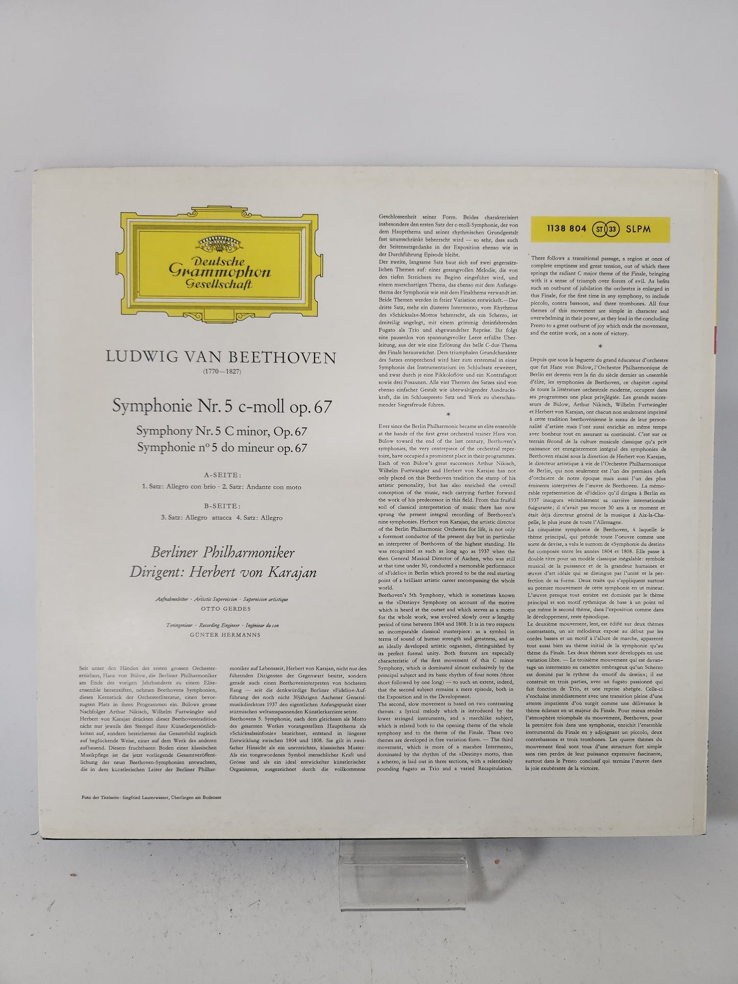 Symphonie Nr 5: Beethoven LP Vinyl