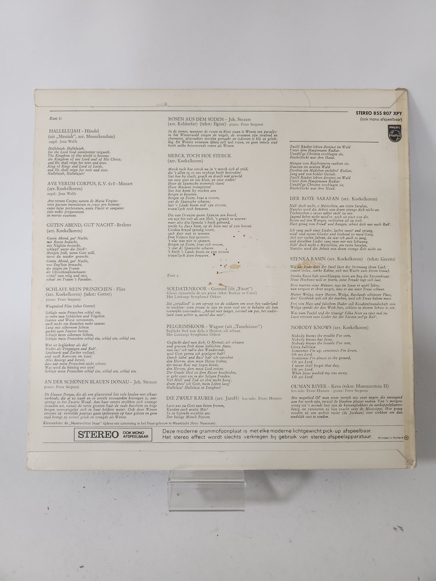 Twaalf Rovers: Mannenkoor Koninklijke Zangvereniging Mastreechter Staar LP Vinyl